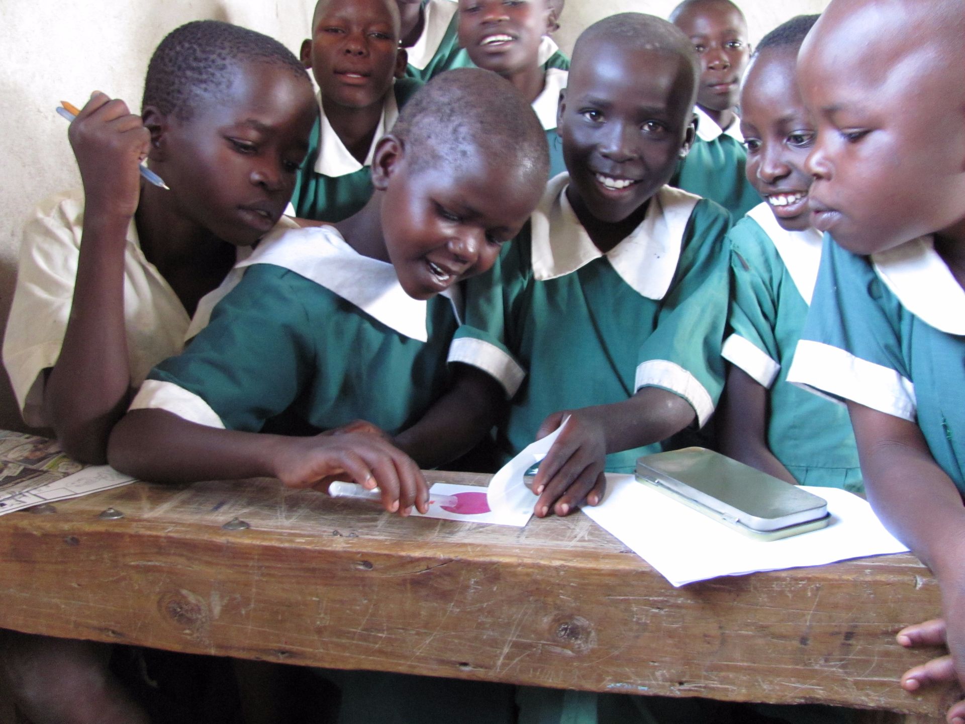 Children performing a science experiment